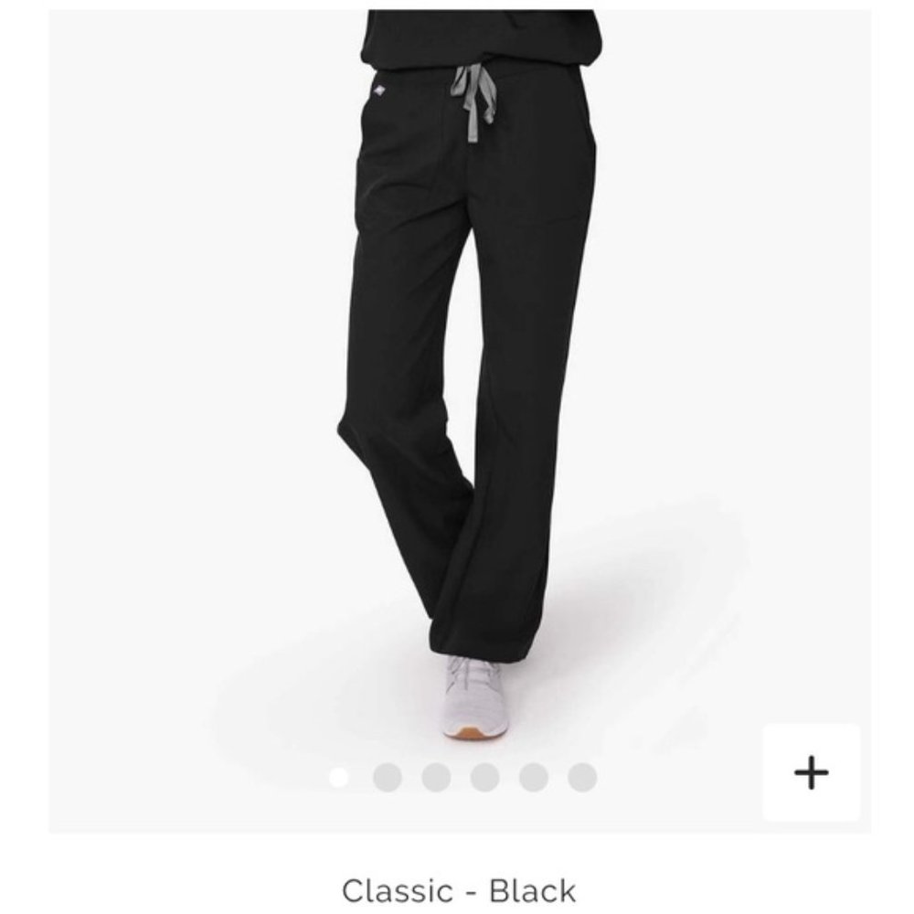 Figs Scrub Wide Leg Bottoms Black Large